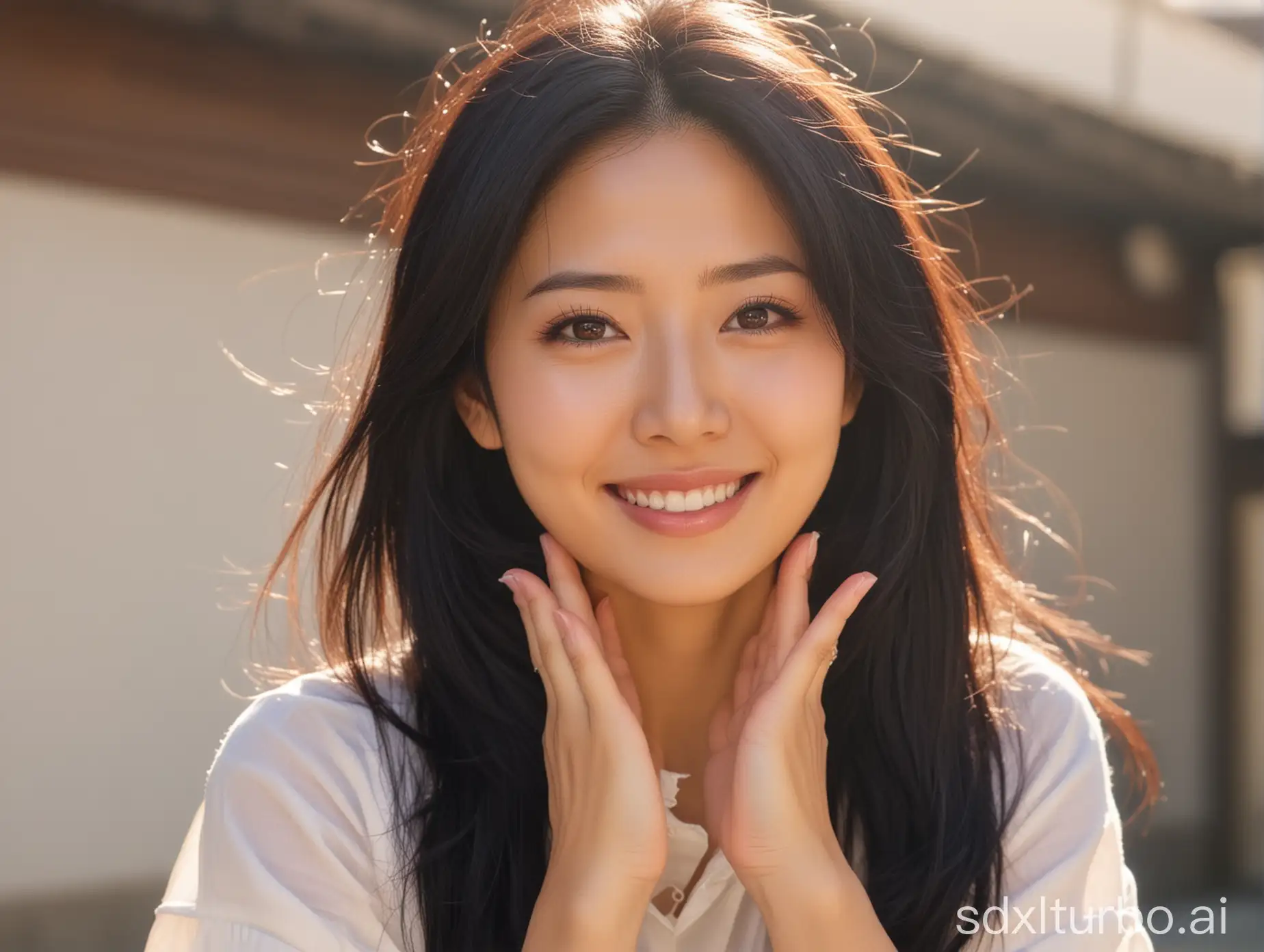 Radiant-Japanese-Instagram-Model-Smiling-in-Sunlight