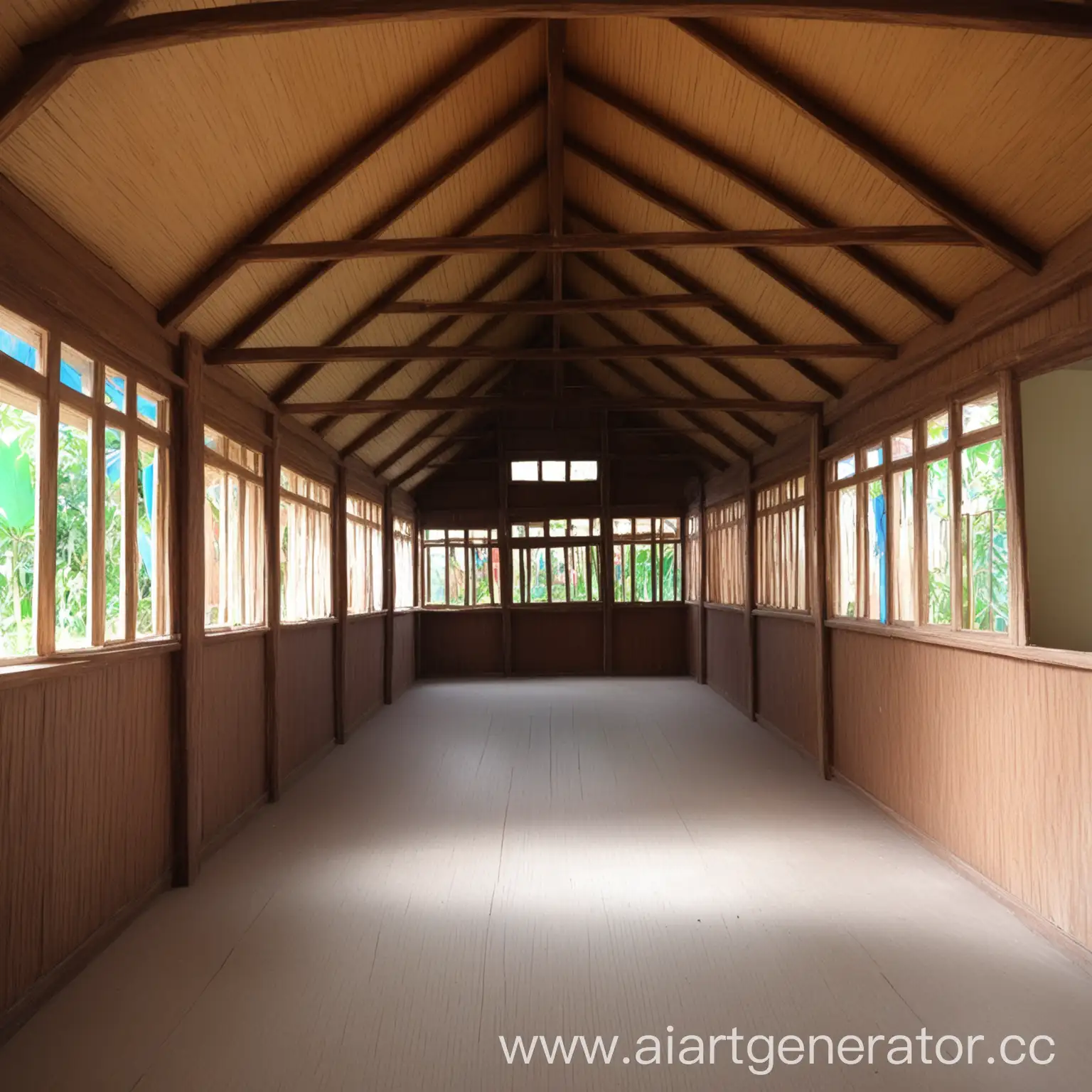 фото изнутри строго деревянного здания детского дома