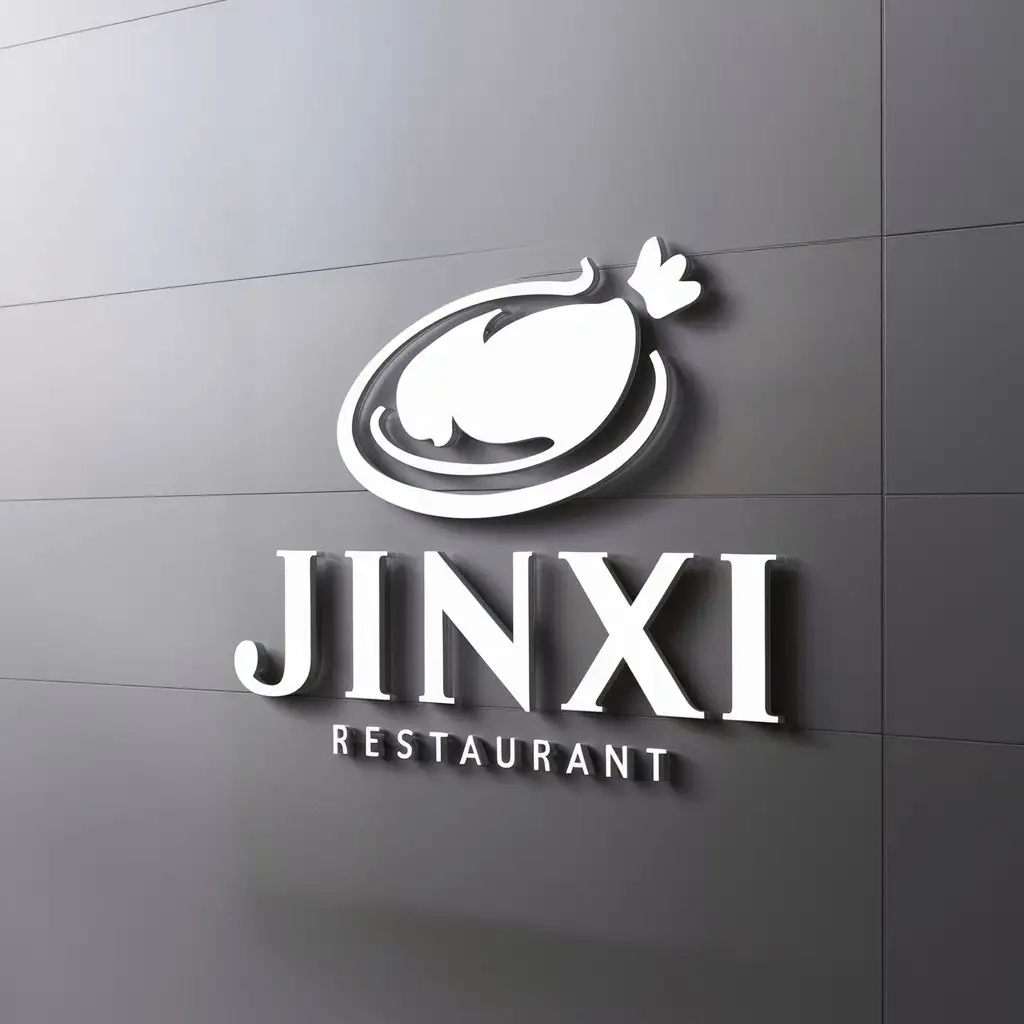 a logo design,with the text "Jinxi", main symbol:big plate chicken/chicken meat,Moderate,be used in Restaurant industry,clear background