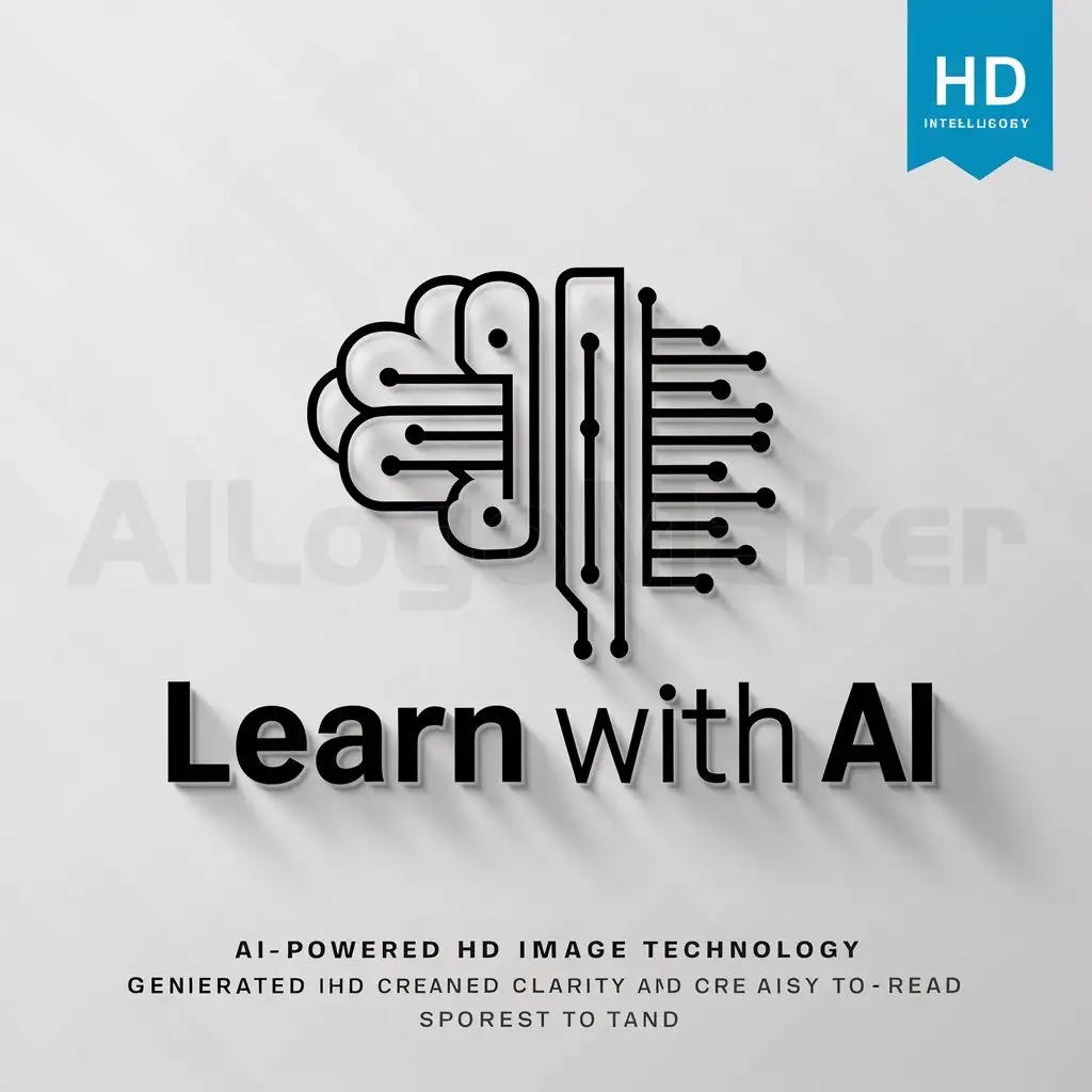 a logo design,with the text "Learn with AI", main symbol:generate logo with ai hd image,Moderate,clear background