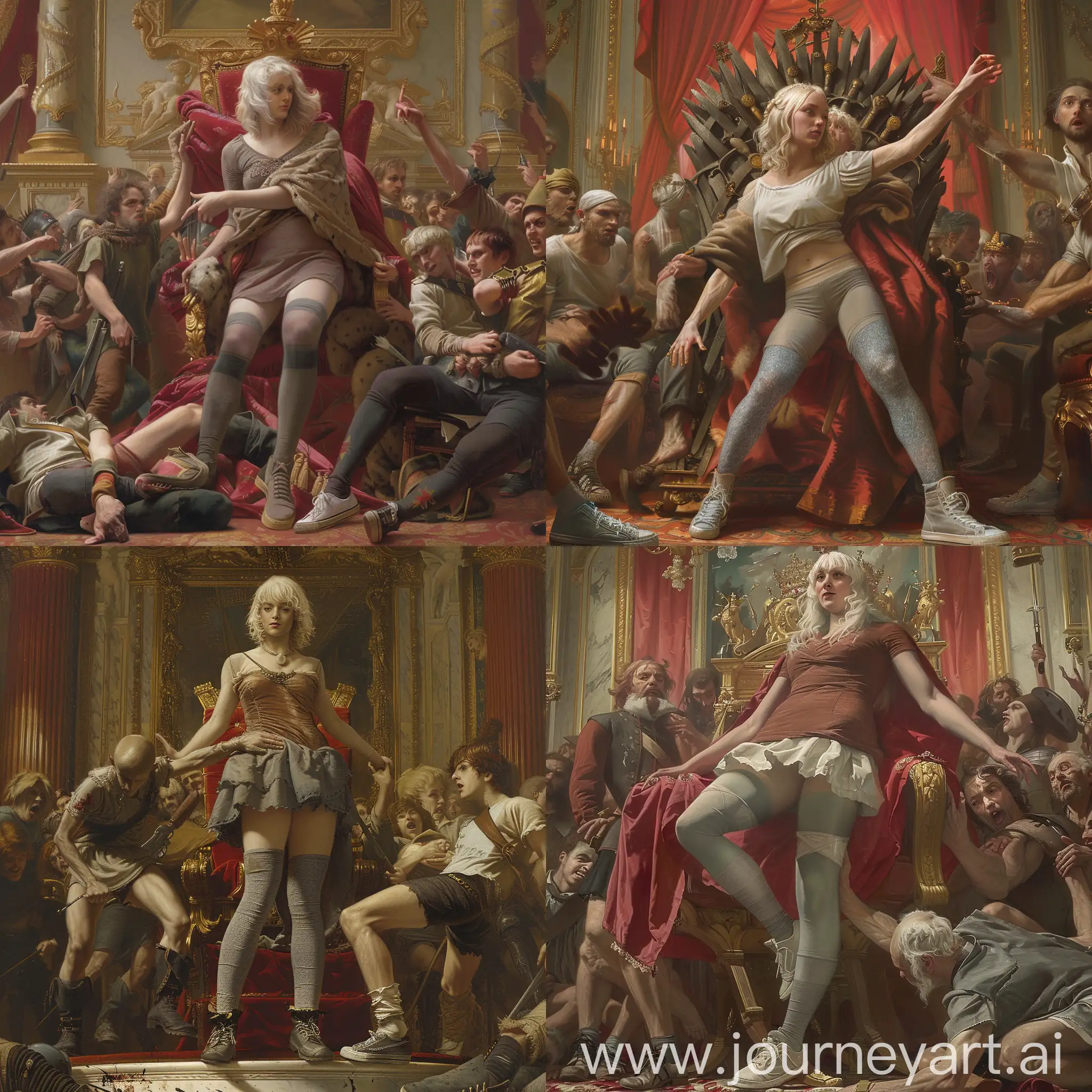 King-Louis-XIII-Guarded-by-Unarmed-Warrior-in-Throne-Room-Amidst-Rebellion