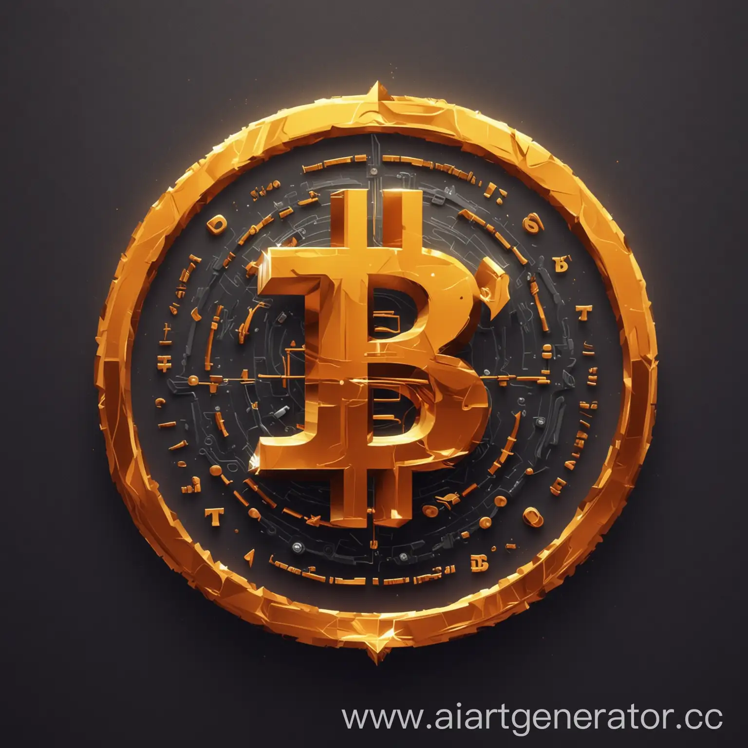 логотип для telegram канала crypto trend, яркий, стильный в виде Bitcoin
