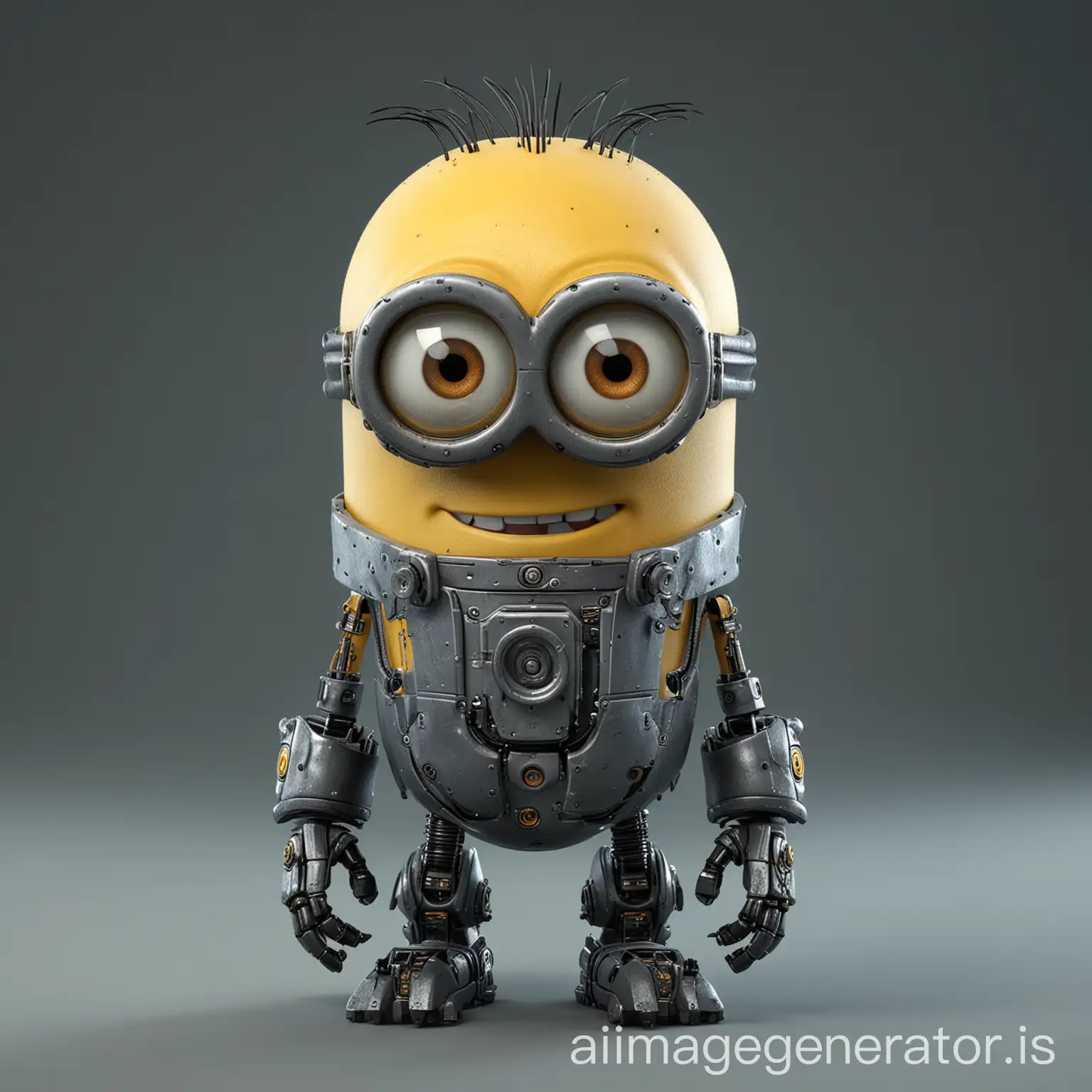 3D portrait of minion evil robot