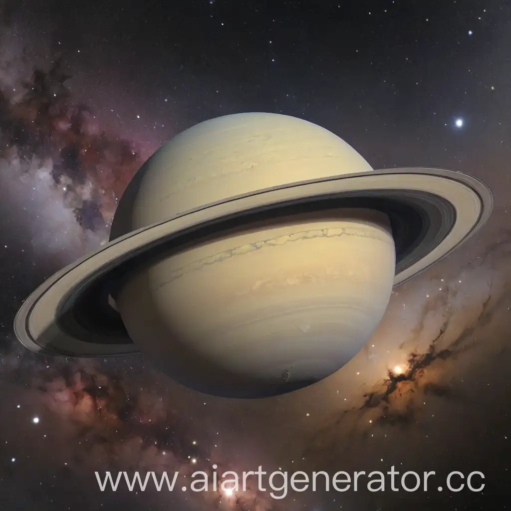 Saturn-in-the-Cosmos-A-Majestic-Planet-Amidst-Stars