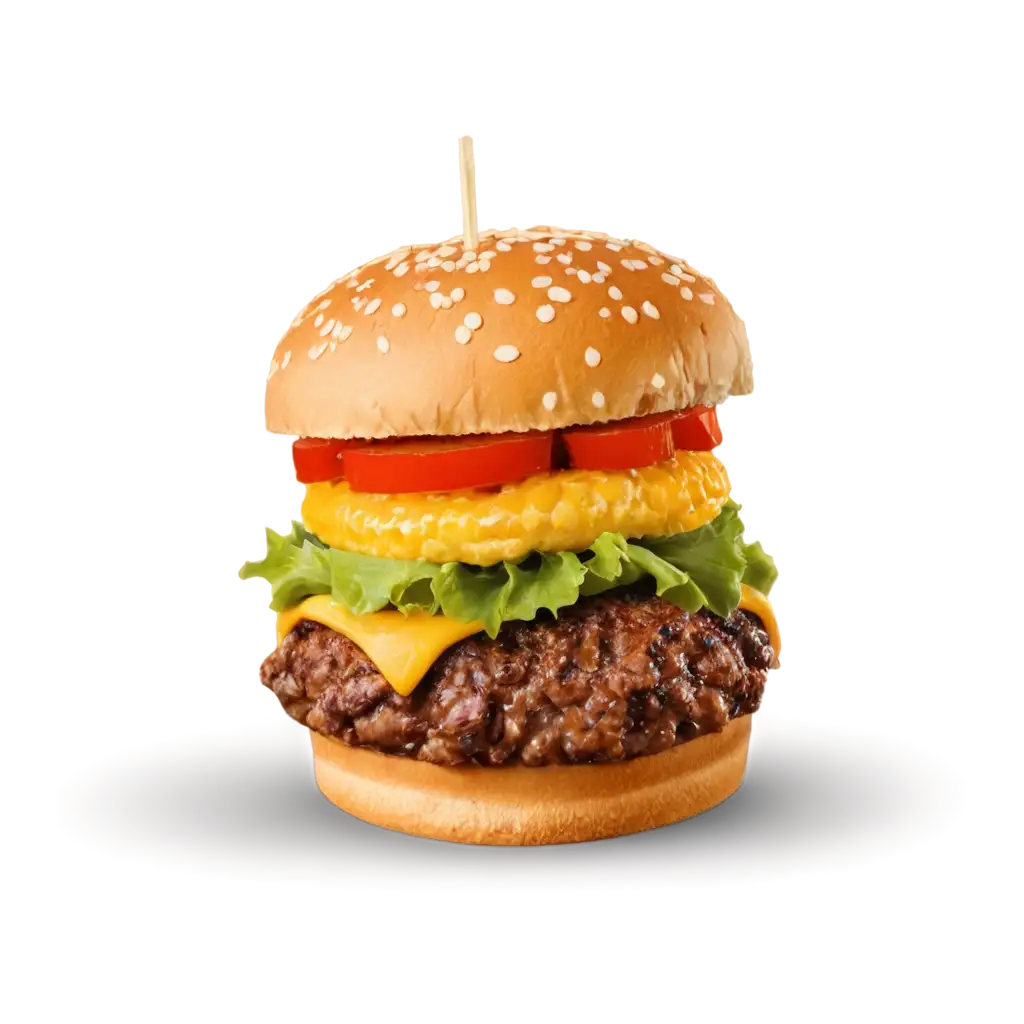 burger with grilled meat and kethcup