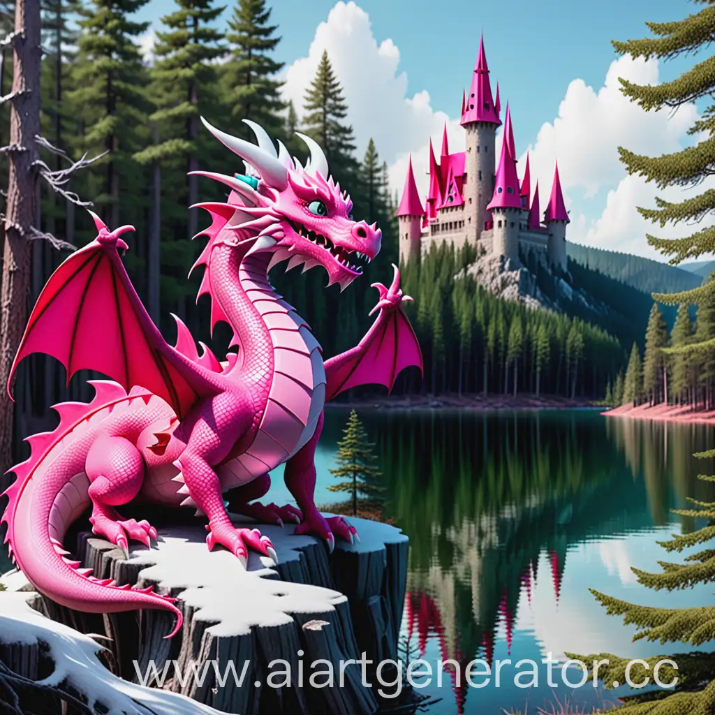 Pink-Dragon-with-Red-Hat-by-Crystal-Clear-Lake-and-Sugar-Castle