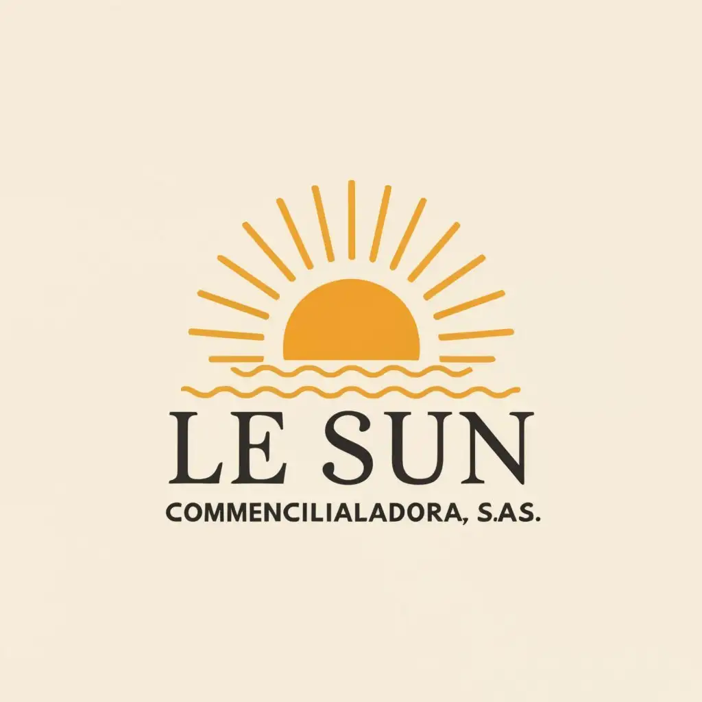 a logo design,with the text "Le Sun Comercializadora S.A.S", main symbol:One Sun,Moderado,be used in Belleza Spa industry,clear background
