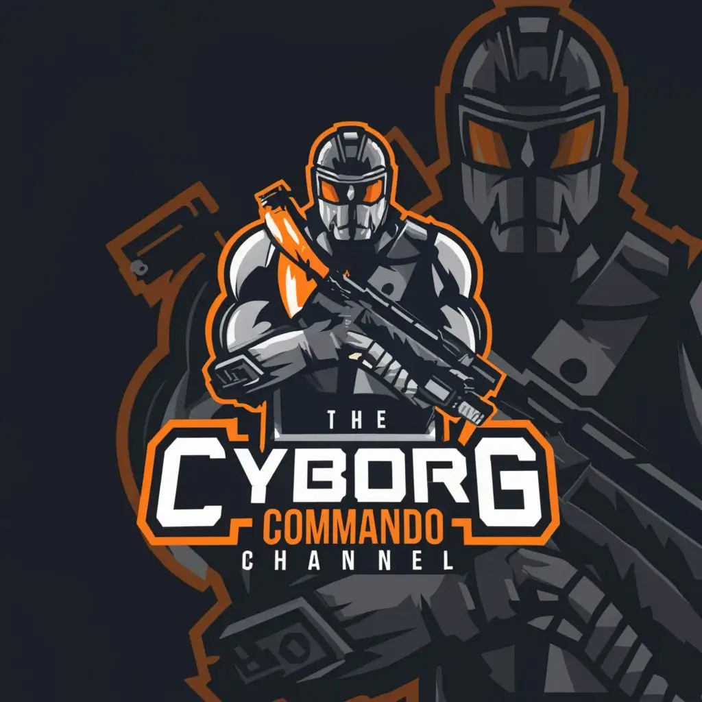 LOGO-Design-for-The-Cyborg-Commando-Futuristic-Gaming-Emblem-Inspired-by-Metal-Gear-Solid-and-Battlefield-Series