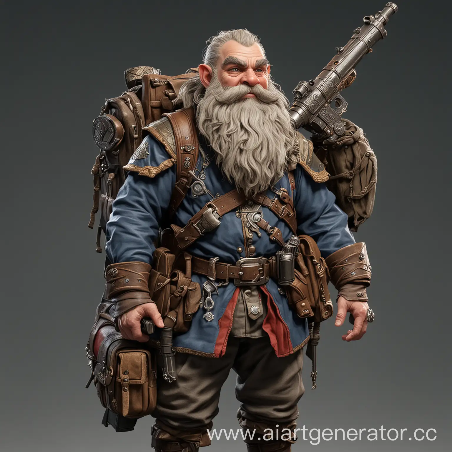 Dwarf-in-DND-Campaign-Clothes-with-Vintage-Powder-Rifle-and-Backpack