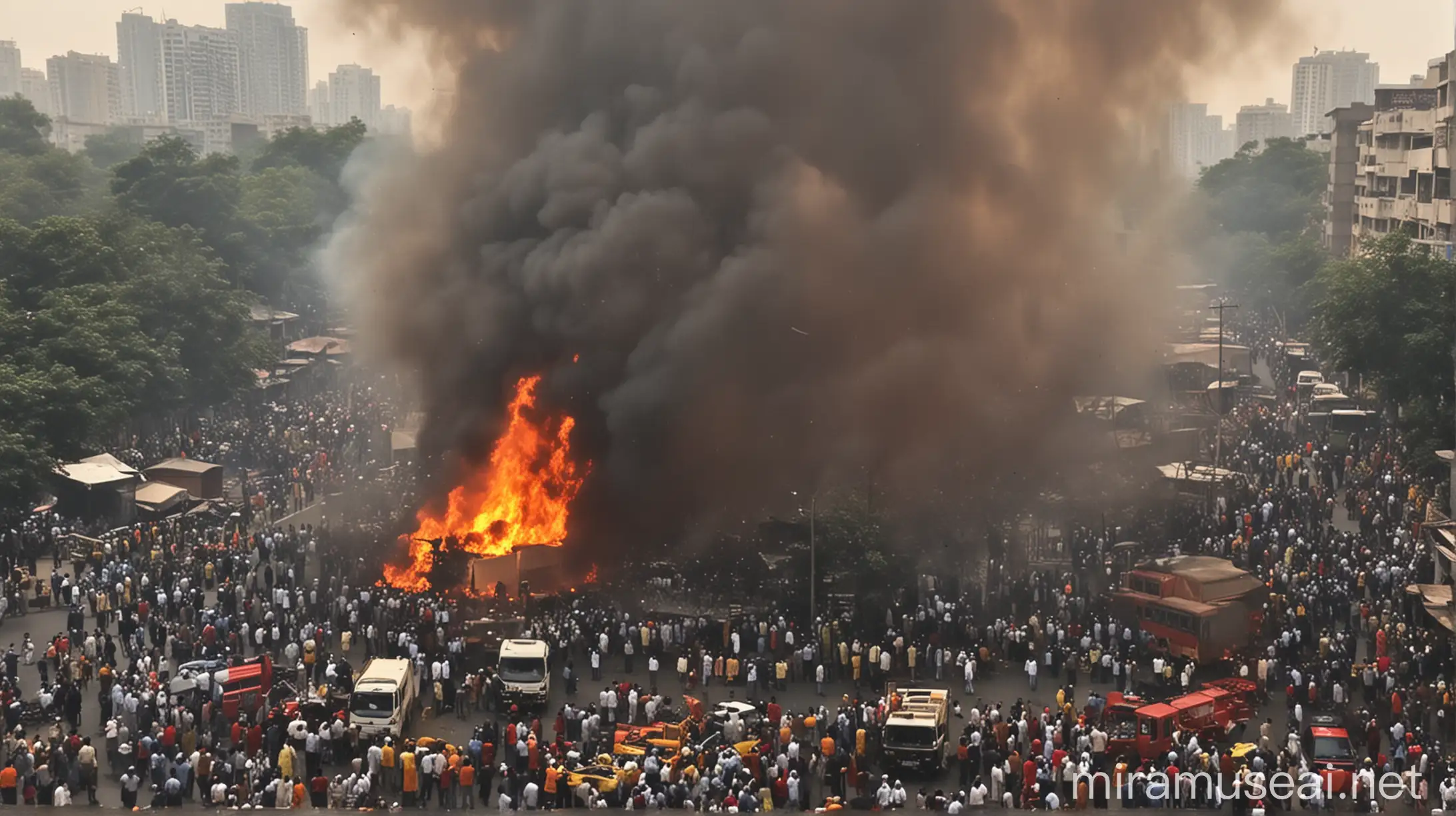 blast in mumbai area, fire