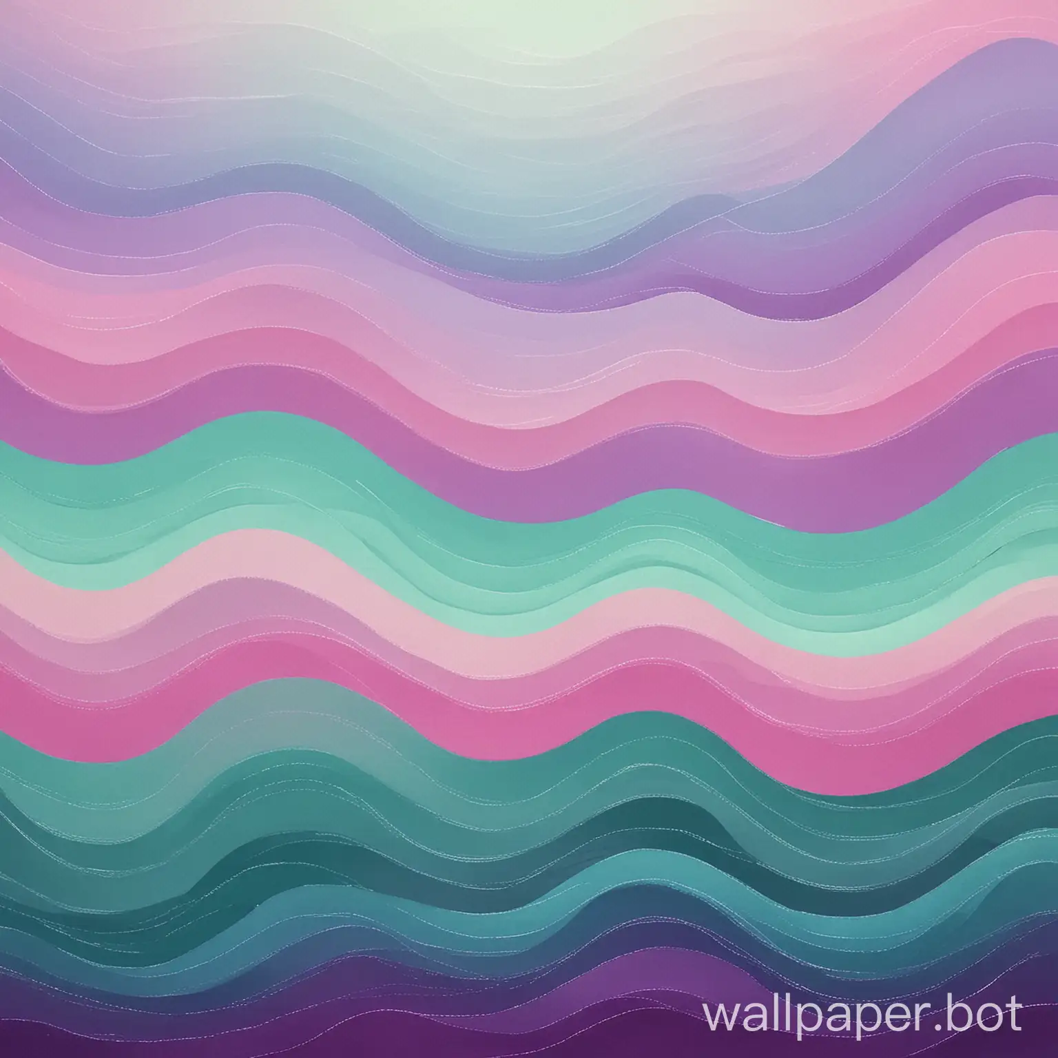 Abstract Waves Green Purple Teal Pink Gradients