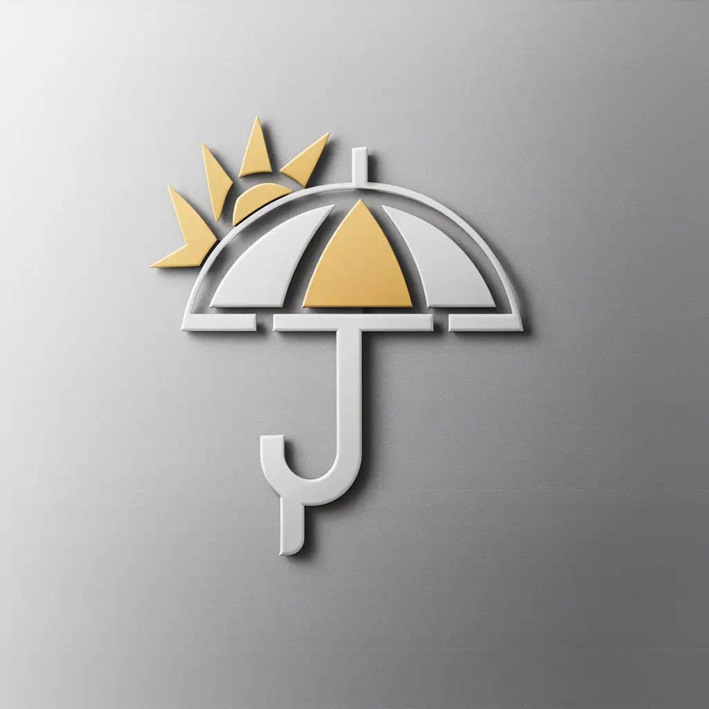 a logo design,with the text "umbrella", main symbol:umbrella, sun,Minimalistic,clear background