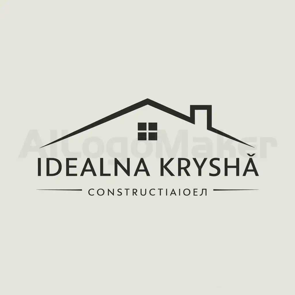 a logo design,with the text "Idealna krysha", main symbol:roof house,Moderate,be used in Construction industry,clear background