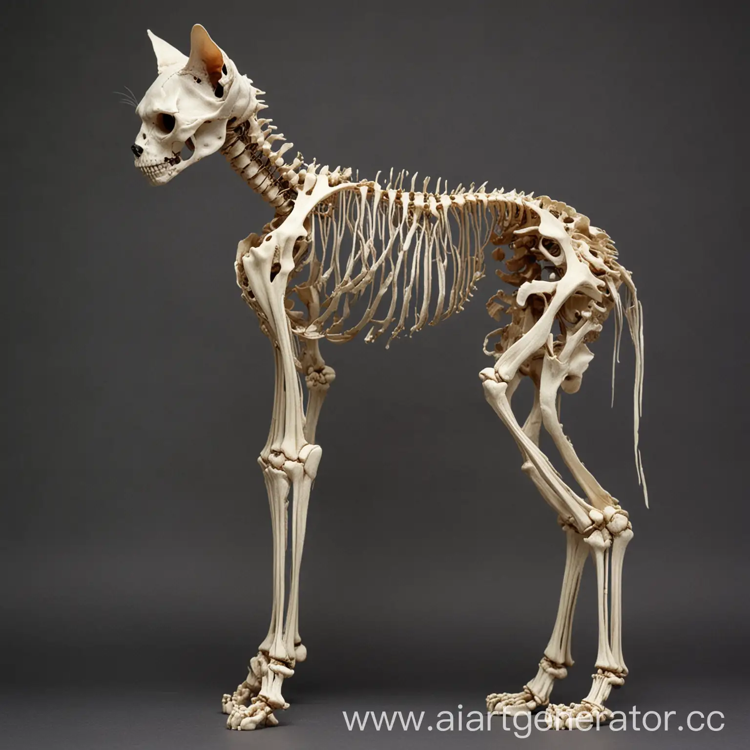 кот скелет в человеческий рост
