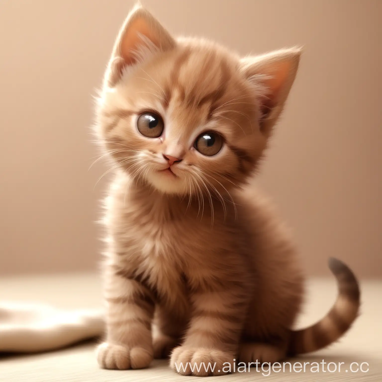 коричневый милый котёнок