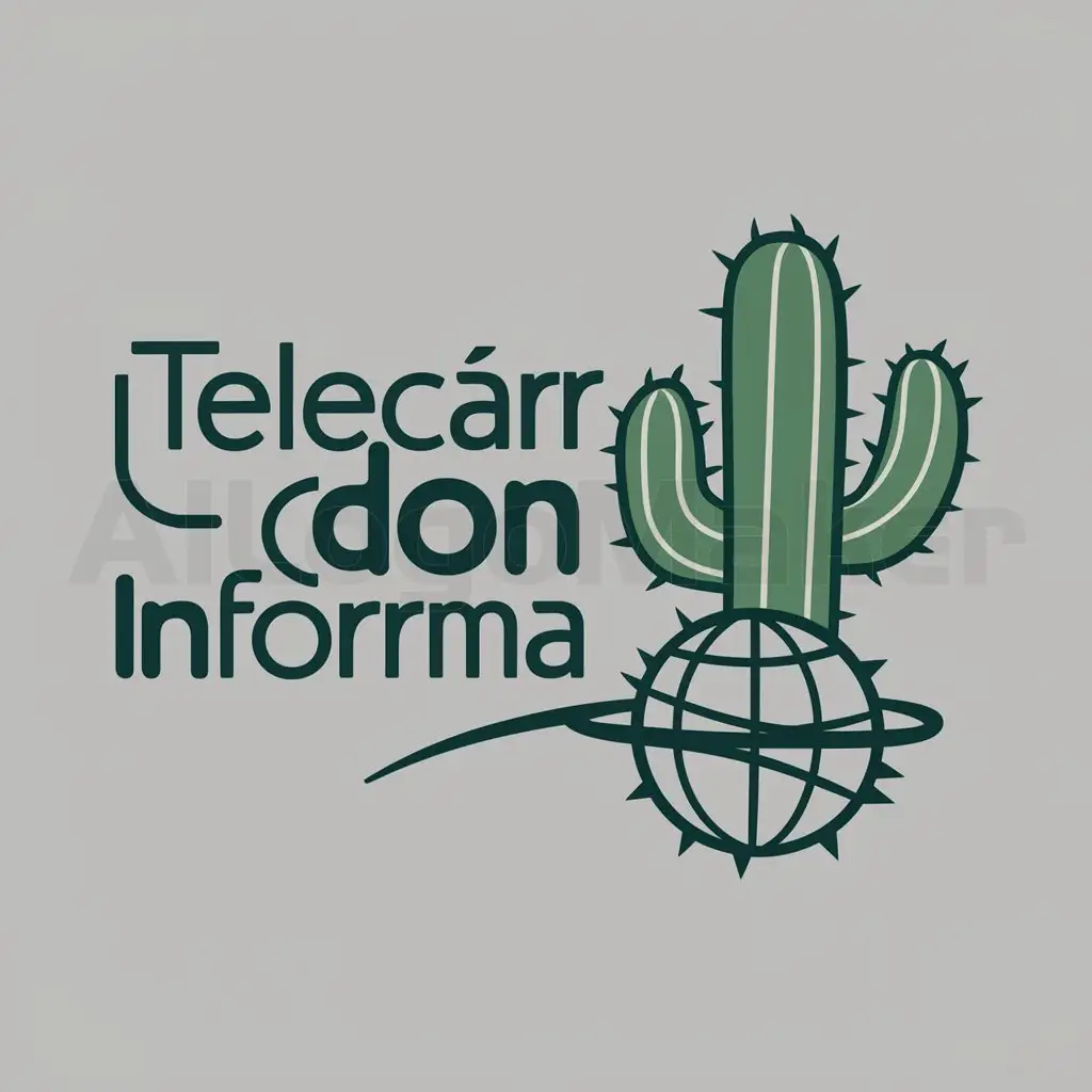 LOGO-Design-for-Telecardon-Informa-Earthy-Cactus-and-Globe-Symbol-on-a-Clear-Background
