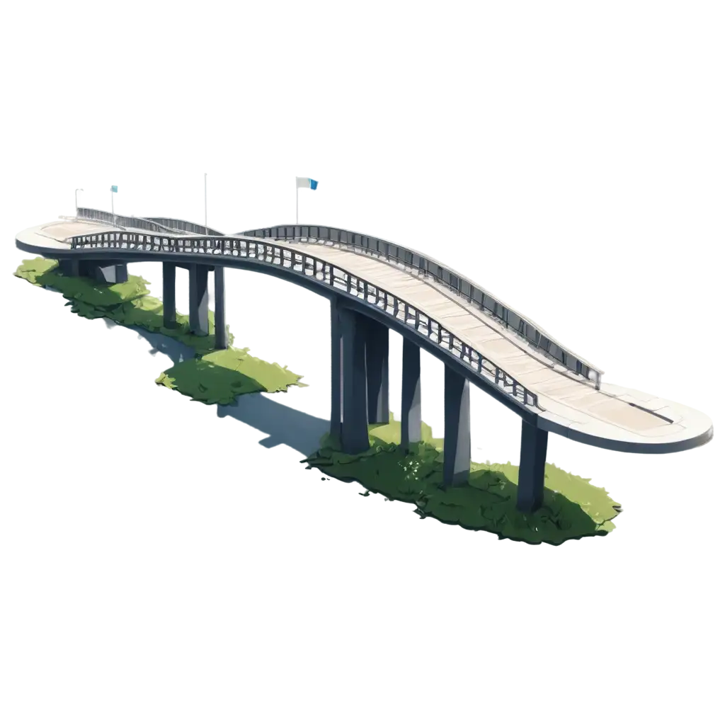 pen and ink bridge isometric futuristic
