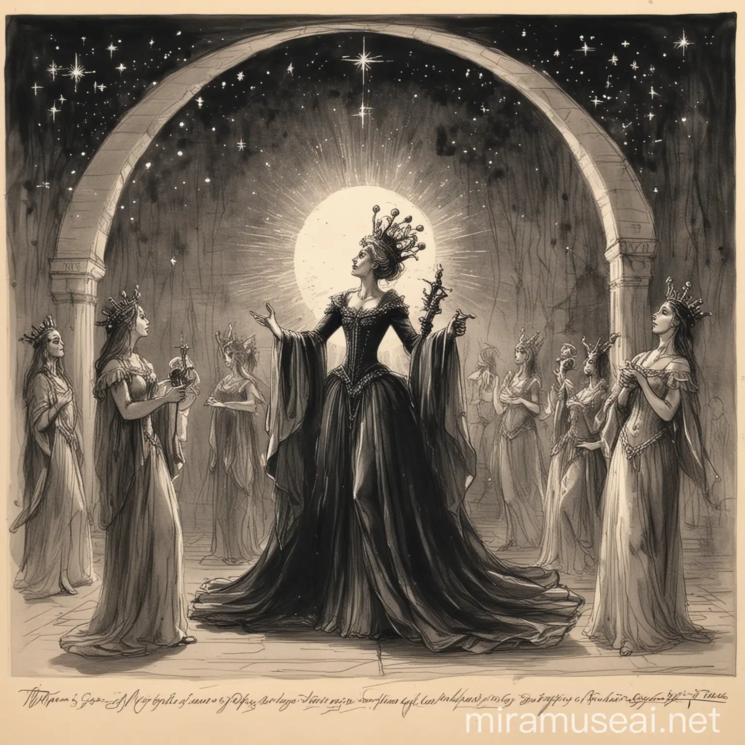 Sketch of Queen of the Night from Mozarts Magic Flute Composition