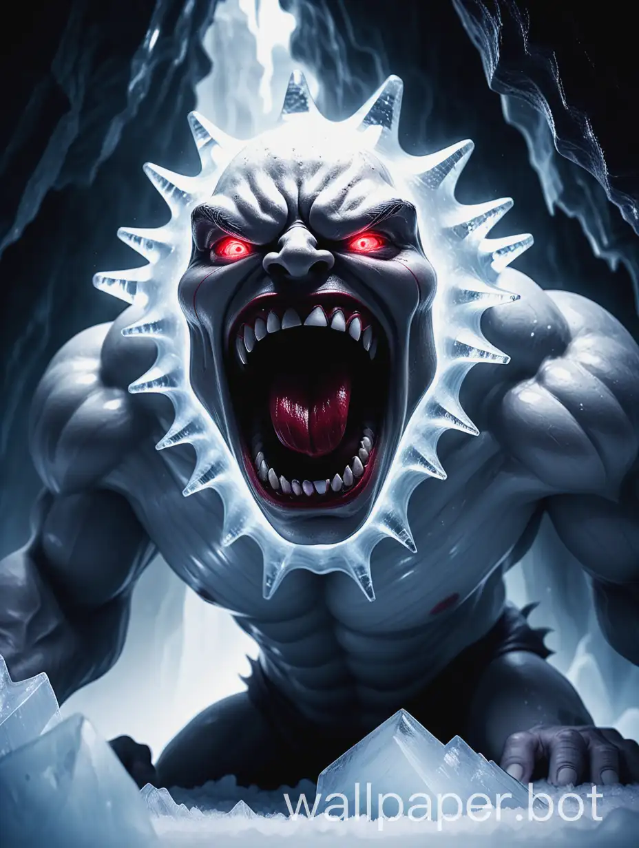 Gigantic-Ice-Monster-Emerges-with-Ethereal-Glow-and-Roaring-Power
