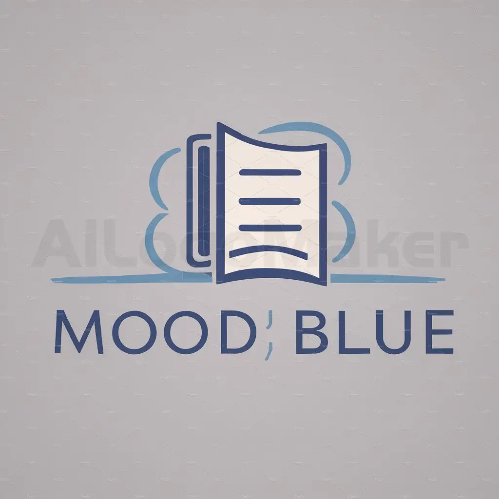 LOGO-Design-For-Mood-Blue-Tranquil-Diary-Symbol-on-a-Clear-Background