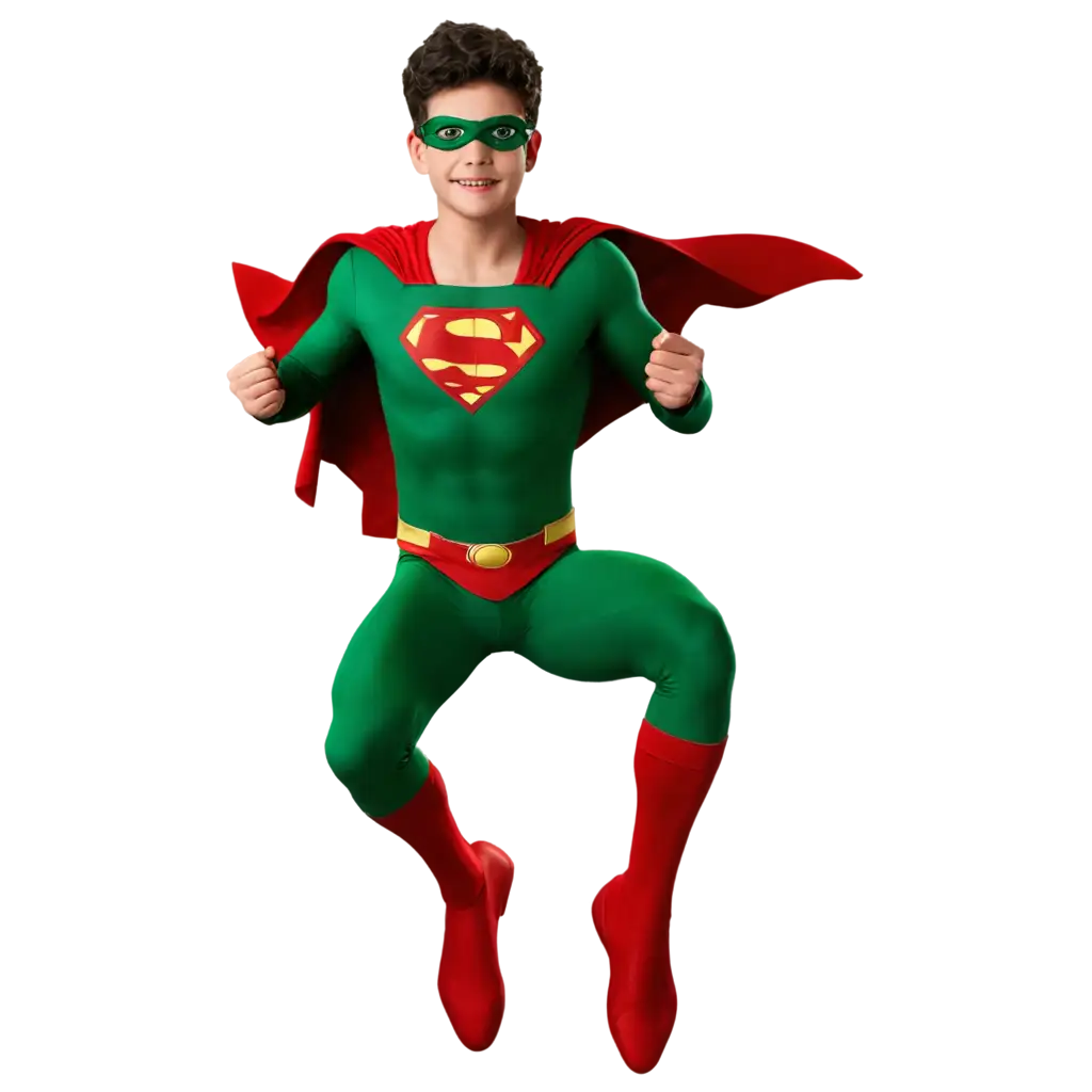Super-Boy-Flying-in-Green-Suit-Dynamic-PNG-Image-for-Enhanced-Online-Presence
