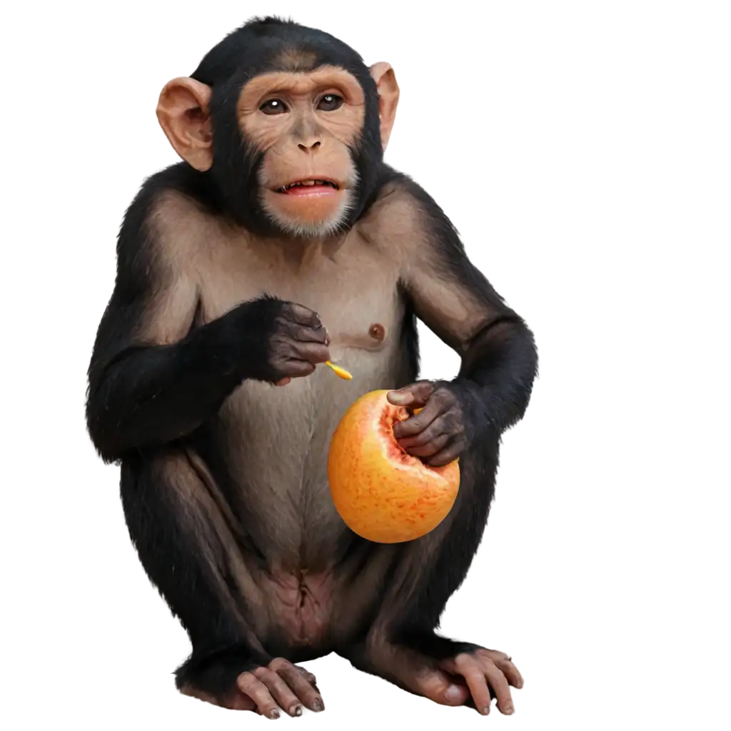 a monkey eating fruits