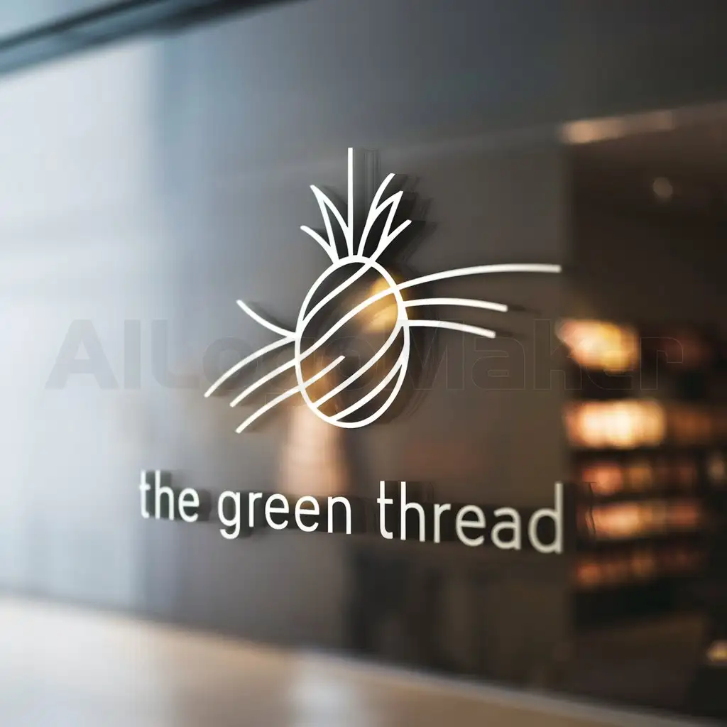a logo design,with the text "The Green Thread", main symbol:pineapple fiber,Minimalistic,be used in Retail industry,clear background