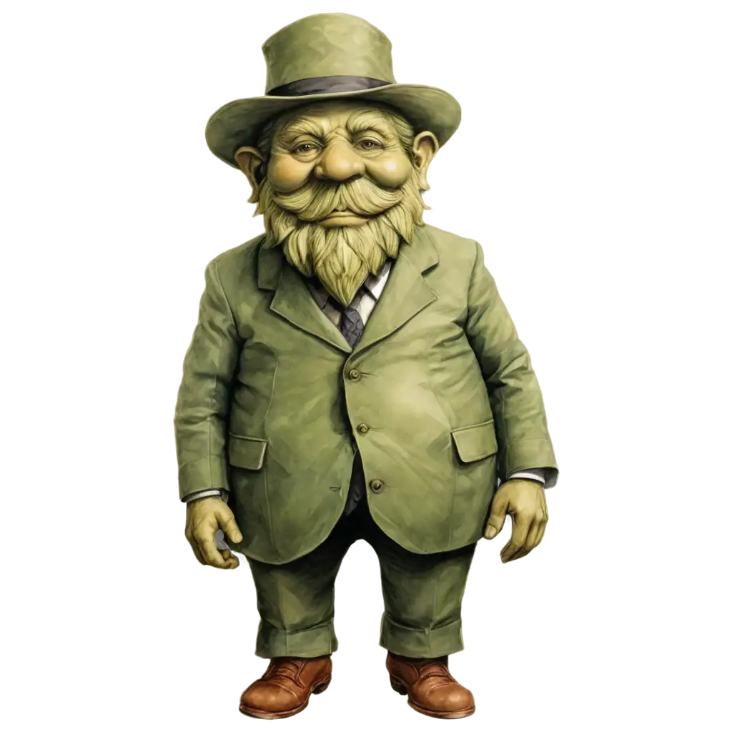 Giant-Green-Man-in-Old-Suit-with-Cap-PNG-Image-Unique-Character-Illustration