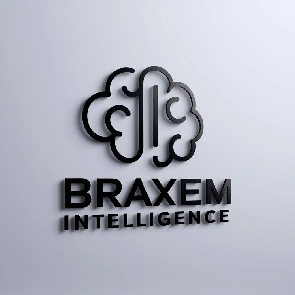 a logo design,with the text "BRAXEM Intelligence", main symbol:brain,complex,be used in Technology industry,clear background