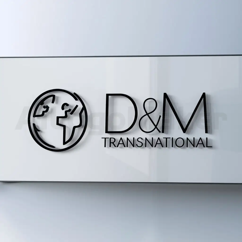 a logo design,with the text "D&M Transnational", main symbol:Planeta tierra,Minimalistic,clear background