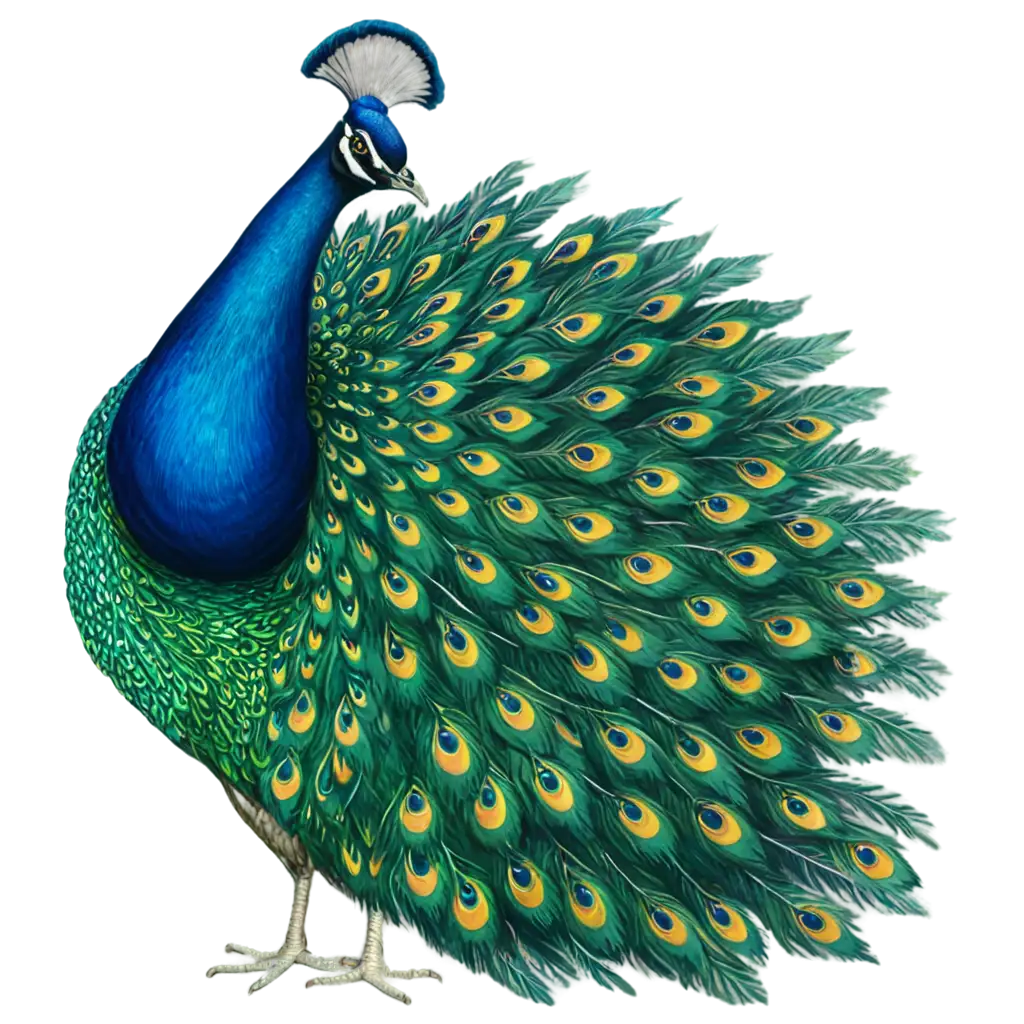 Exquisite-Peacock-Illustration-in-PNG-Format-Captivating-Beauty-and-Detail