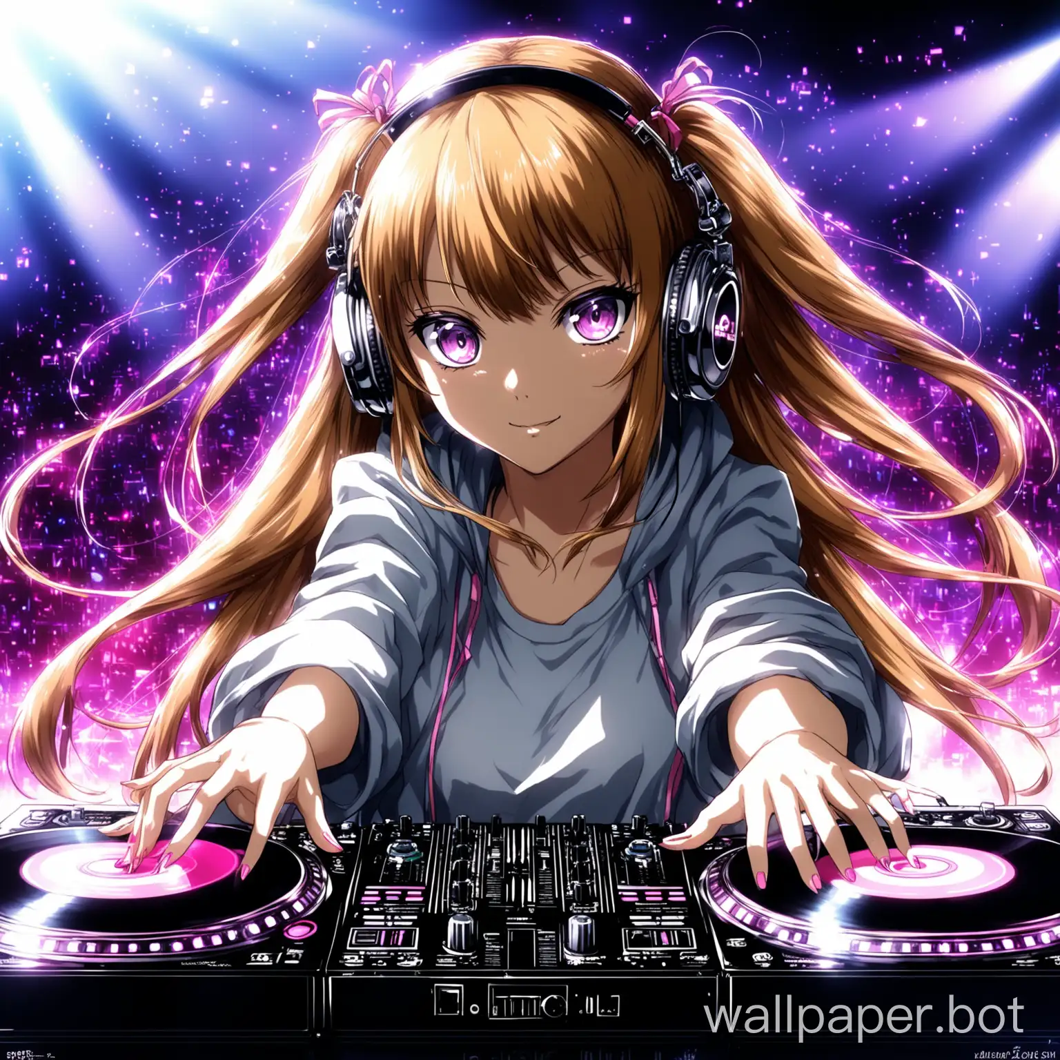 Anime-Girl-DJ-Mixing-Music-in-Vibrant-Neon-Atmosphere