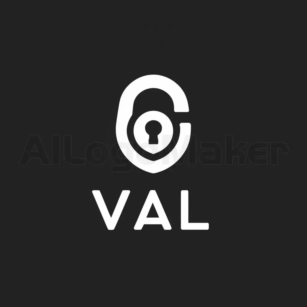 a logo design,with the text "Val", main symbol:A lock,Moderate,be used in Locks industry,clear background
