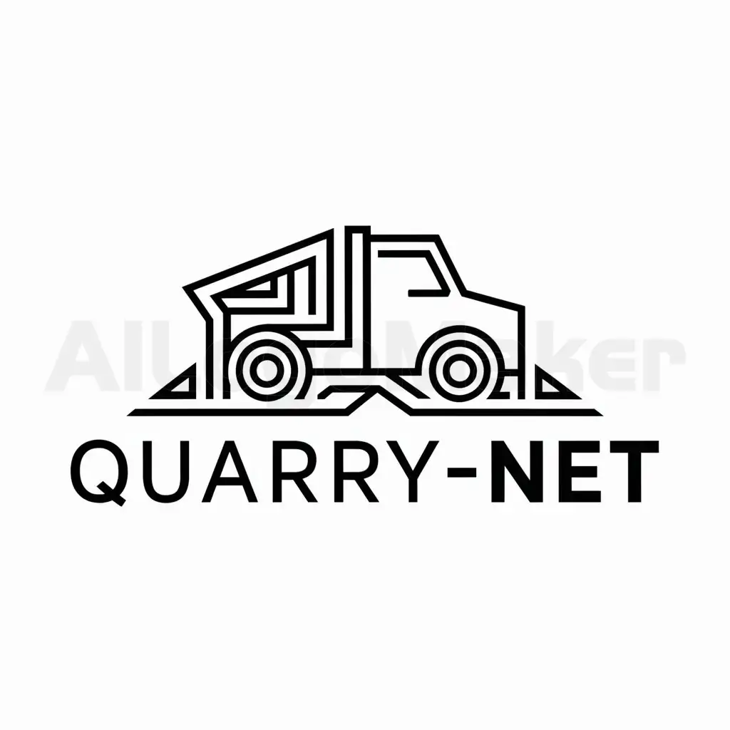 LOGO-Design-for-Quarrynet-Bold-Construction-Truck-Emblem-on-Clean-Background