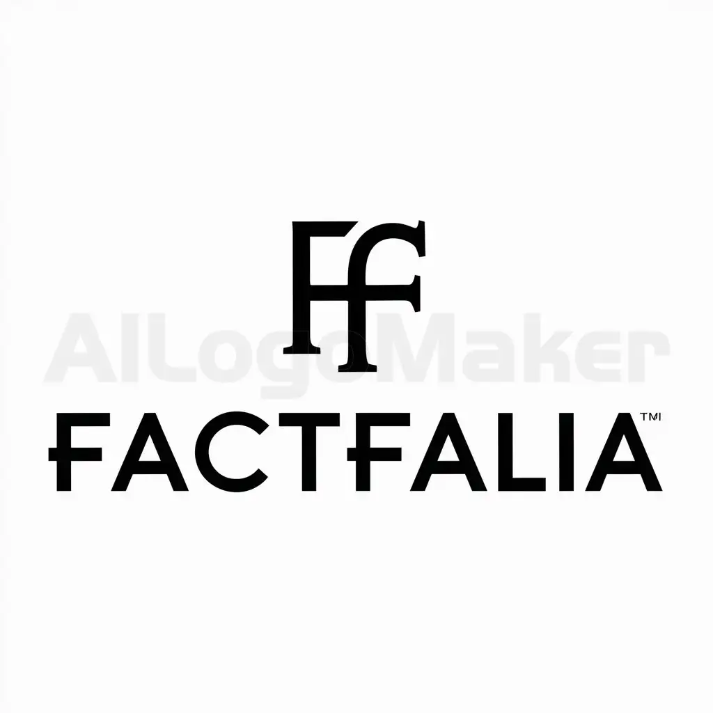 a logo design,with the text "FactFalia", main symbol:Two letters F,Moderate,be used in Recreations industry,clear background