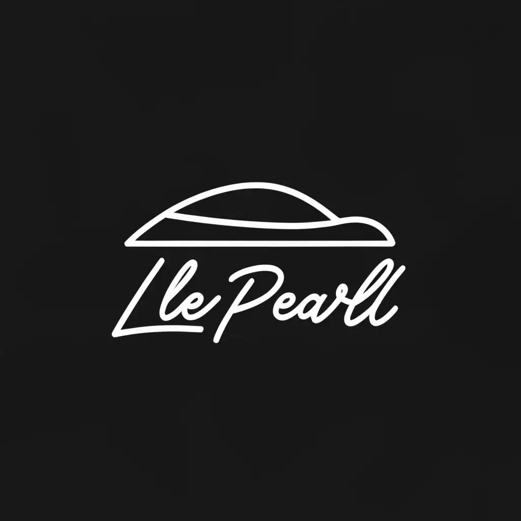 a logo design,with the text "LePearl", main symbol:A calligraphy symbol of an exotic hyper car vrooming with a full topping bánh mì baguette on top. LePearl appear center showcasing the symbol.,Minimalistic,be used in Restaurant industry,clear background
