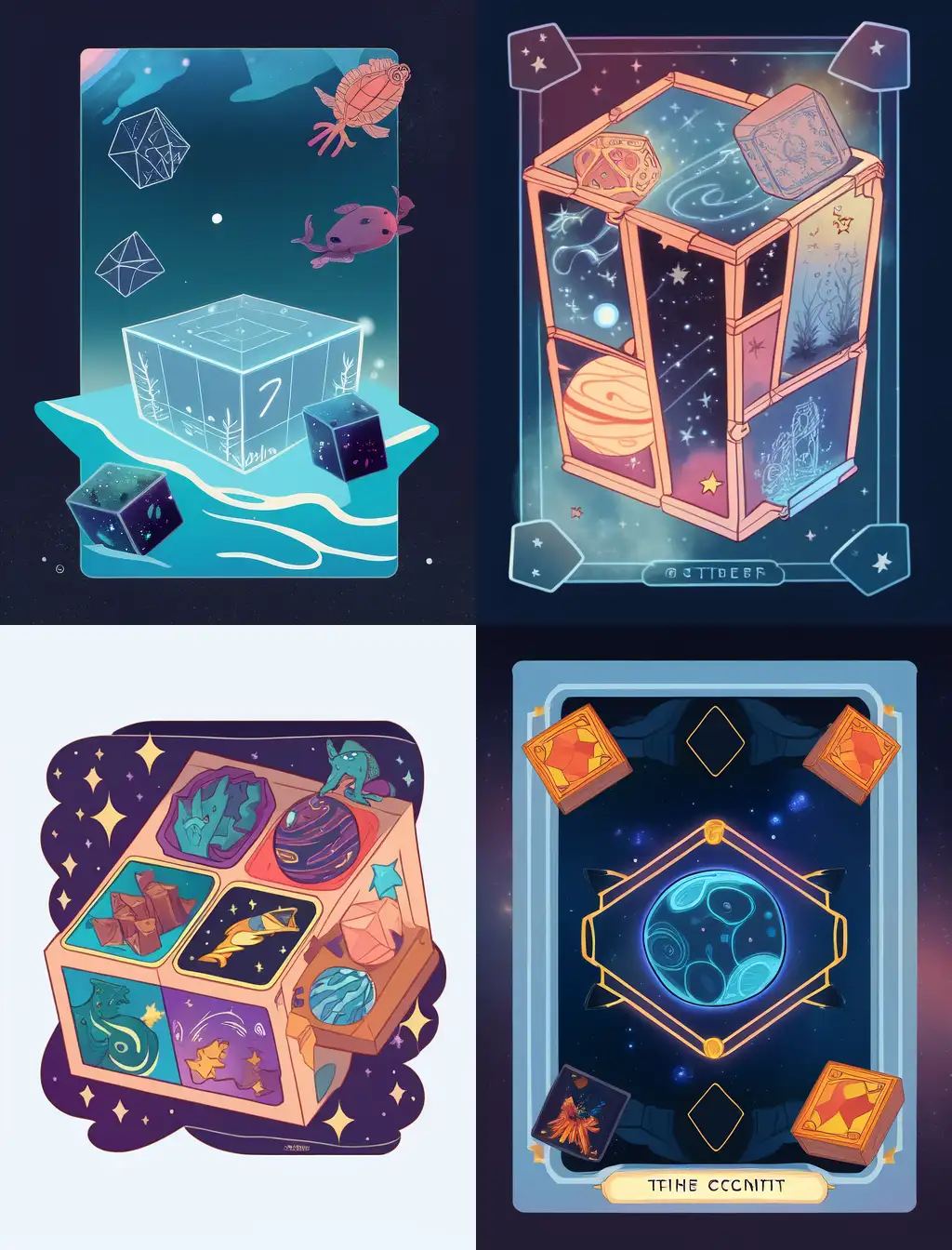 draw a rectangular box for tarot cards with zodiac signs, planets and elements