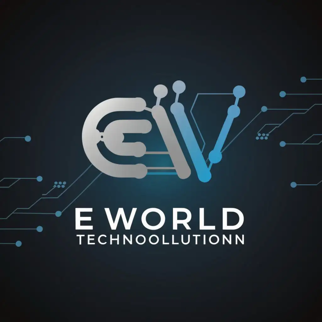 a logo design,with the text "E WORLD TECHNOSOLUTION", main symbol:ew,Minimalistic,be used in Technology industry,clear background