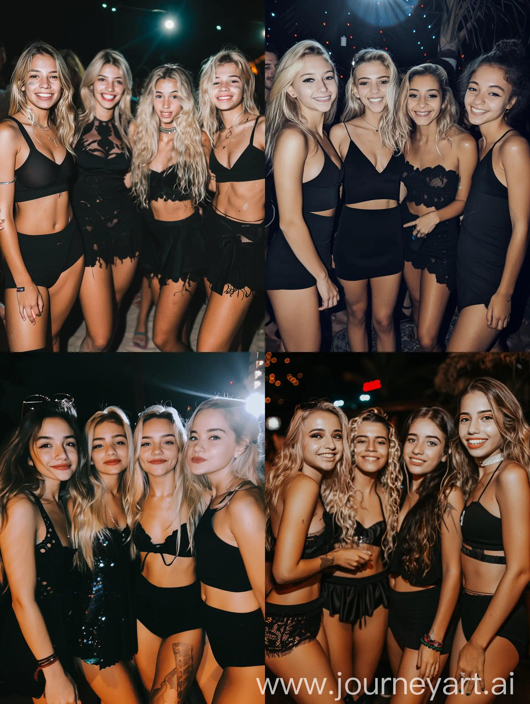 Four-Brazilian-Blonde-Girls-Glamorous-Night-Party