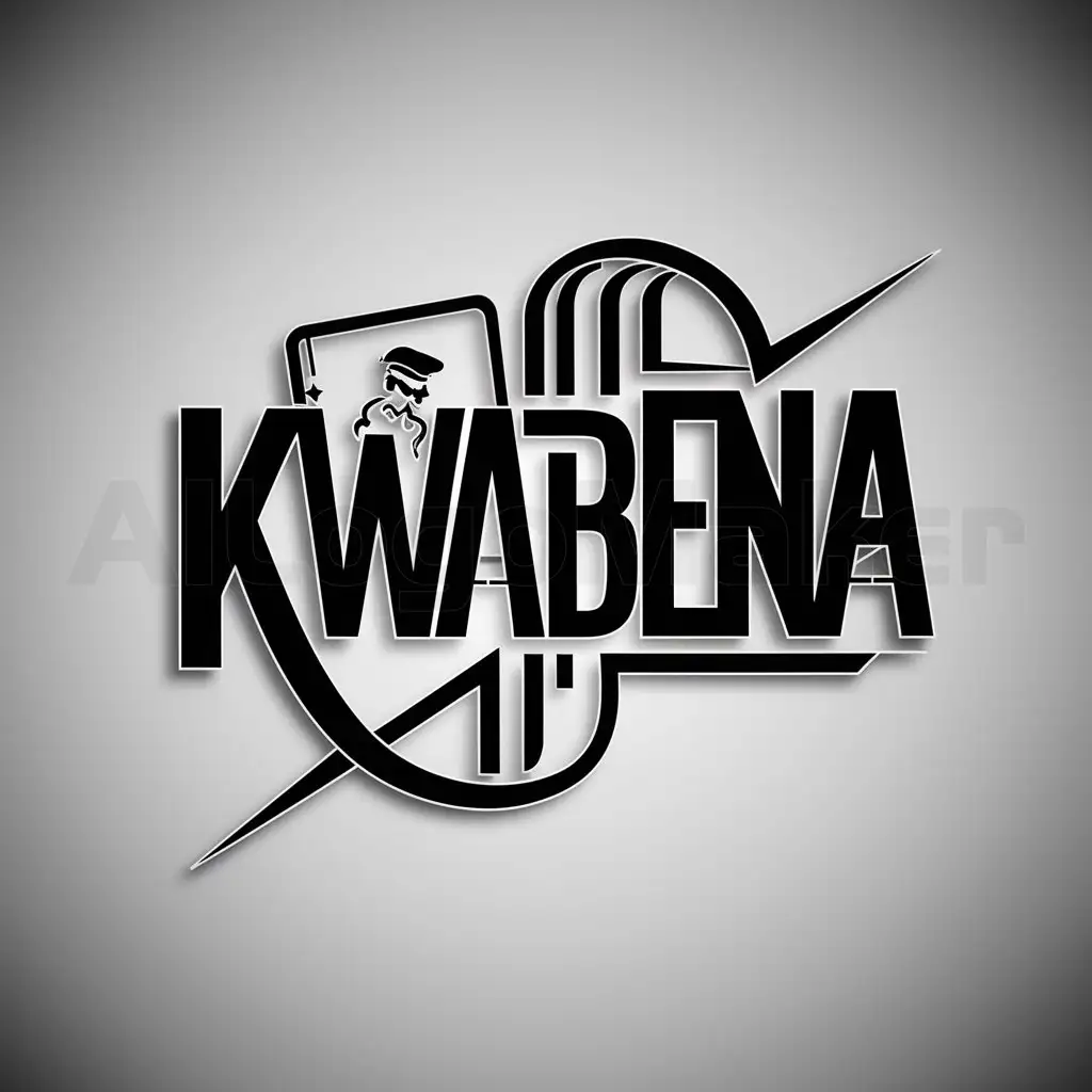 a logo design,with the text "Kwabena", main symbol:Joker playing card,complex,be used in Entertainment industry,clear background