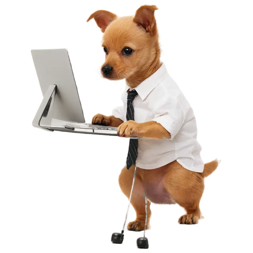 PNG-Image-of-Small-Dog-Working-at-Desk-Creative-Art-Prompt-Concept