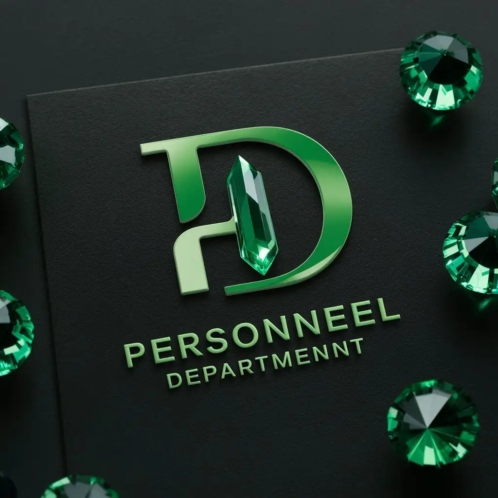 Minimalistic-Green-Logo-for-Personnel-Department-with-Shiny-Crystals