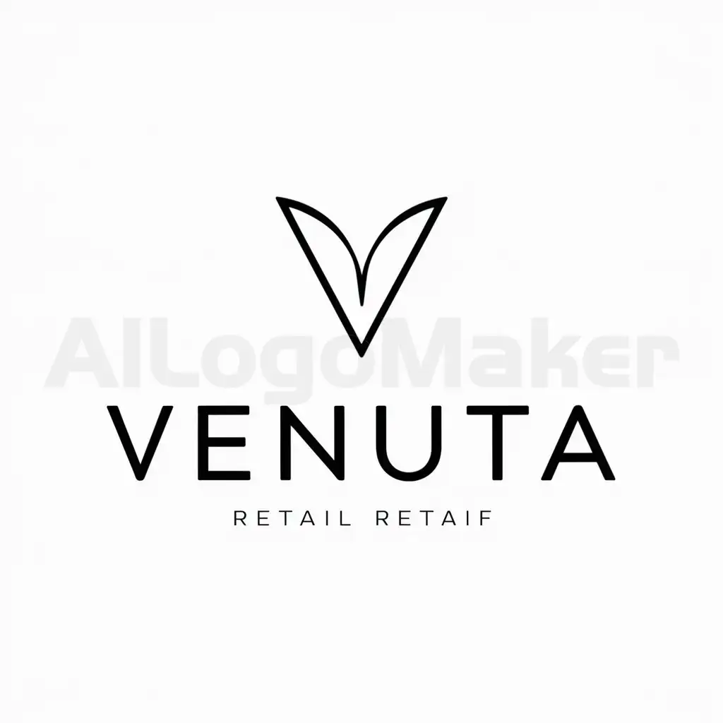 a logo design,with the text "VENUTA", main symbol:V, butterfly,Minimalistic,be used in Retail industry,clear background