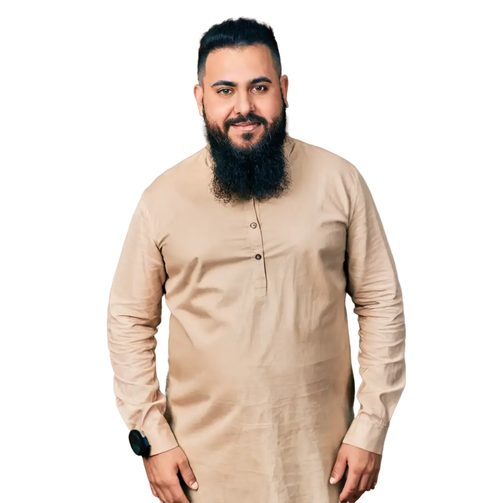 Captivating-PNG-Art-Portrait-of-a-Rotund-Gentleman-in-Traditional-Kurta-and-Shalwar