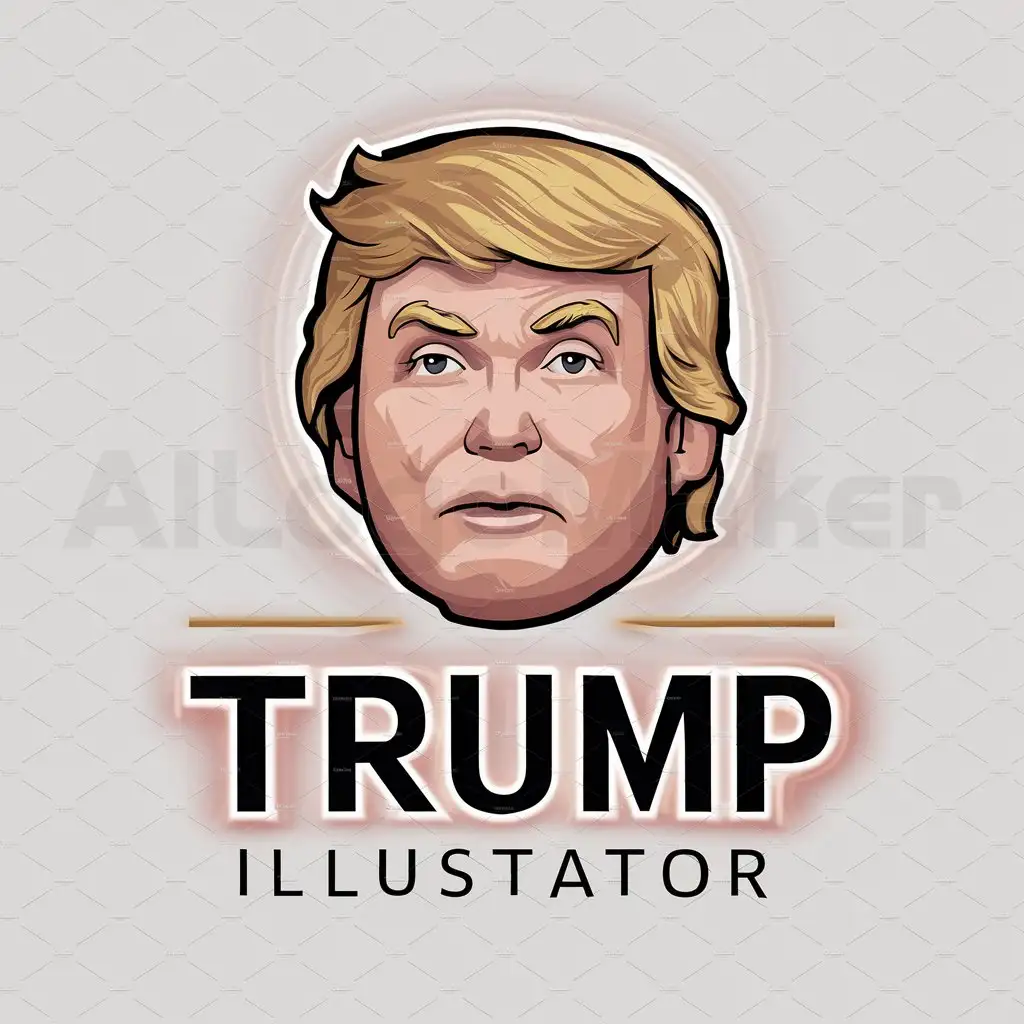 LOGO-Design-For-Trump-Illustrator-Bold-Text-with-Donald-Trump-Illustrated-Theme