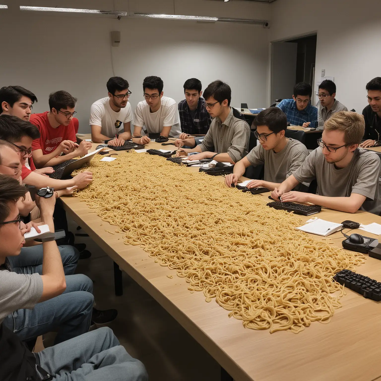 Programmers-Coding-at-Internet-Company-with-Leftover-Noodles
