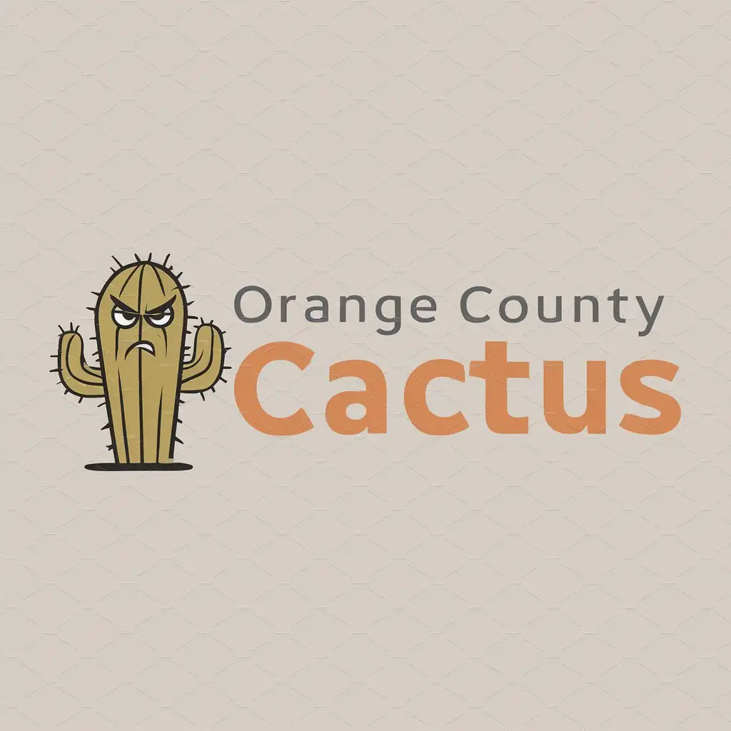 a logo design,with the text "Orange County Cactus", main symbol:Grumpy cactus,Moderate,clear background