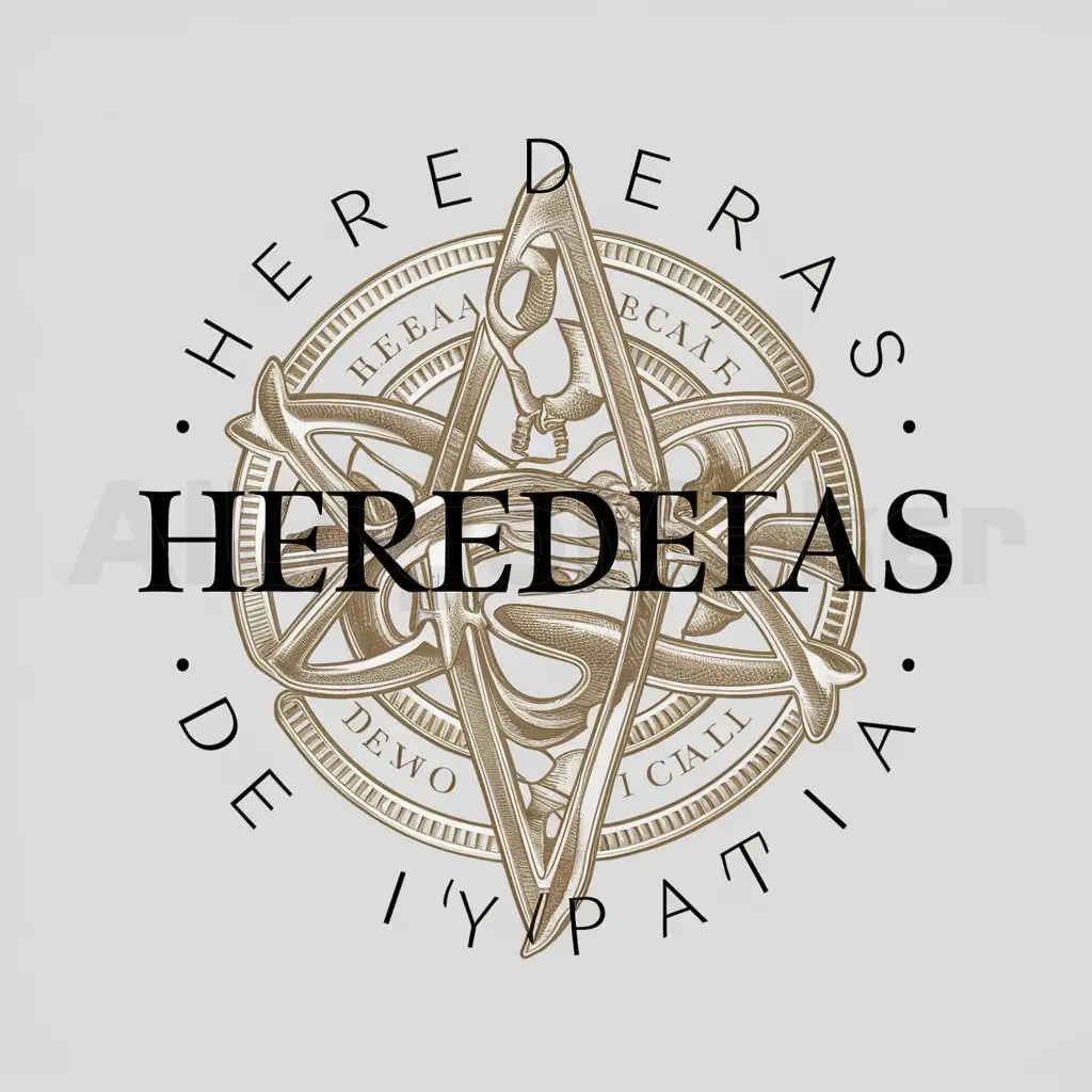 a logo design,with the text "Herederas de Hypatia", main symbol:esoteric symbol,complex,be used in Religious industry,clear background