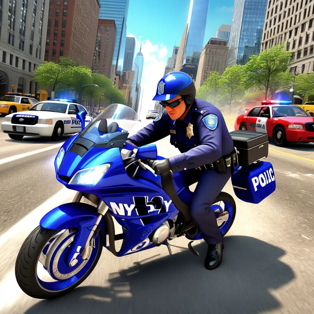 NY Police Moto Bike Simulator Crime City Gangster Chase Duty