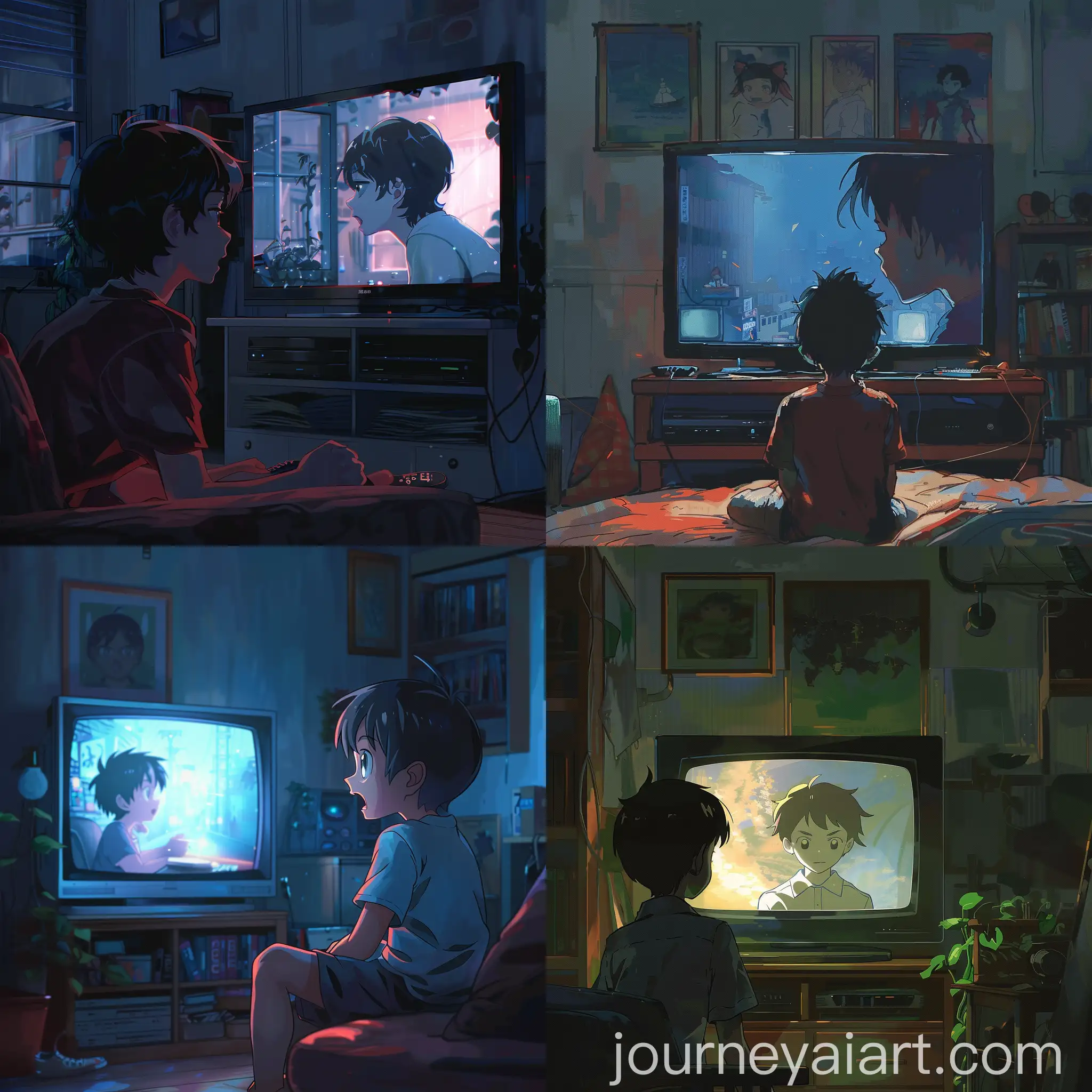 Boy-Enjoying-Anime-on-TV